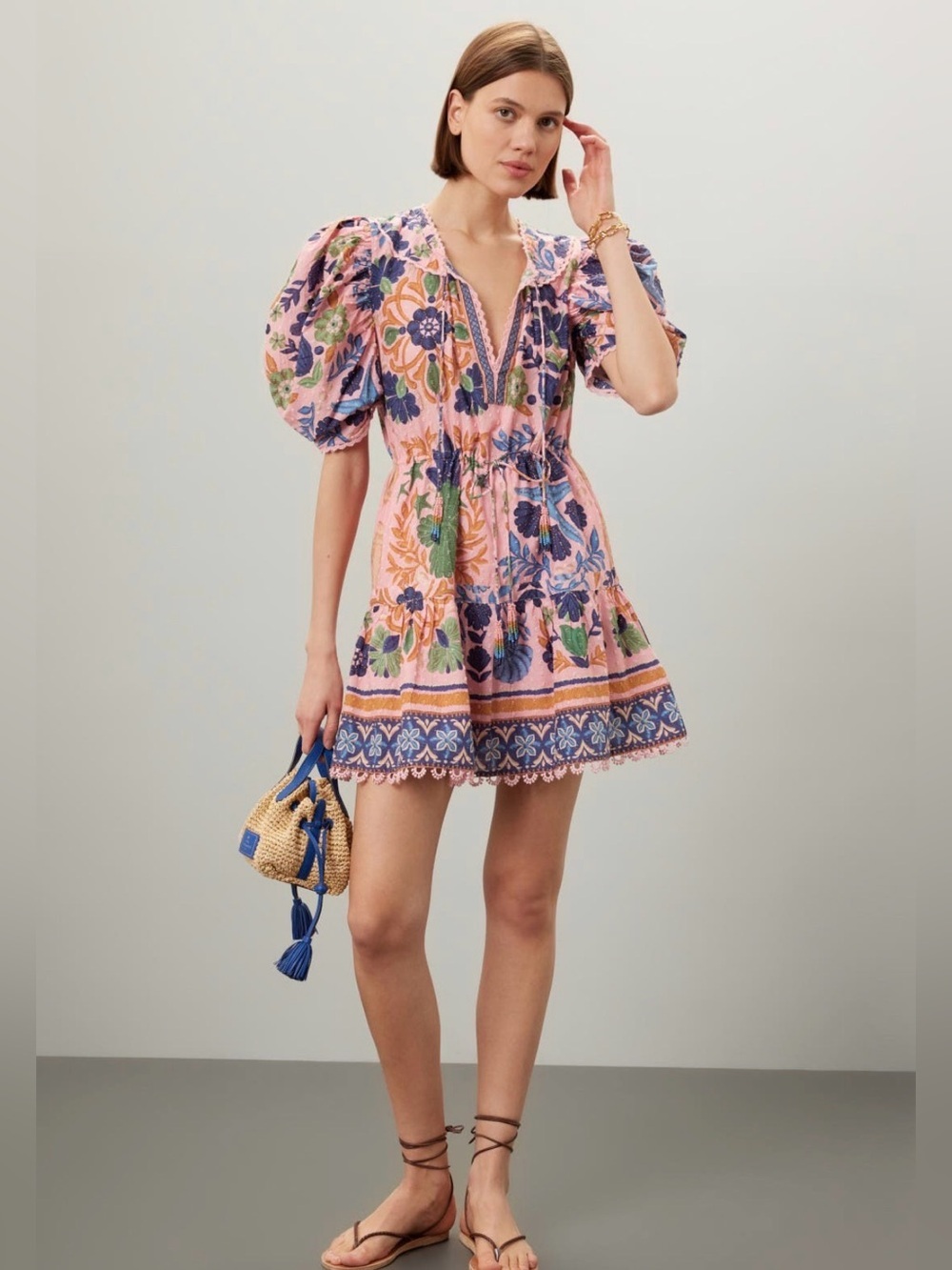 FARM RIO Seashell Mini Dress L